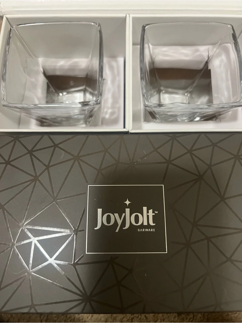 2 Clear Glass- Clear Crystal Decorative Vase